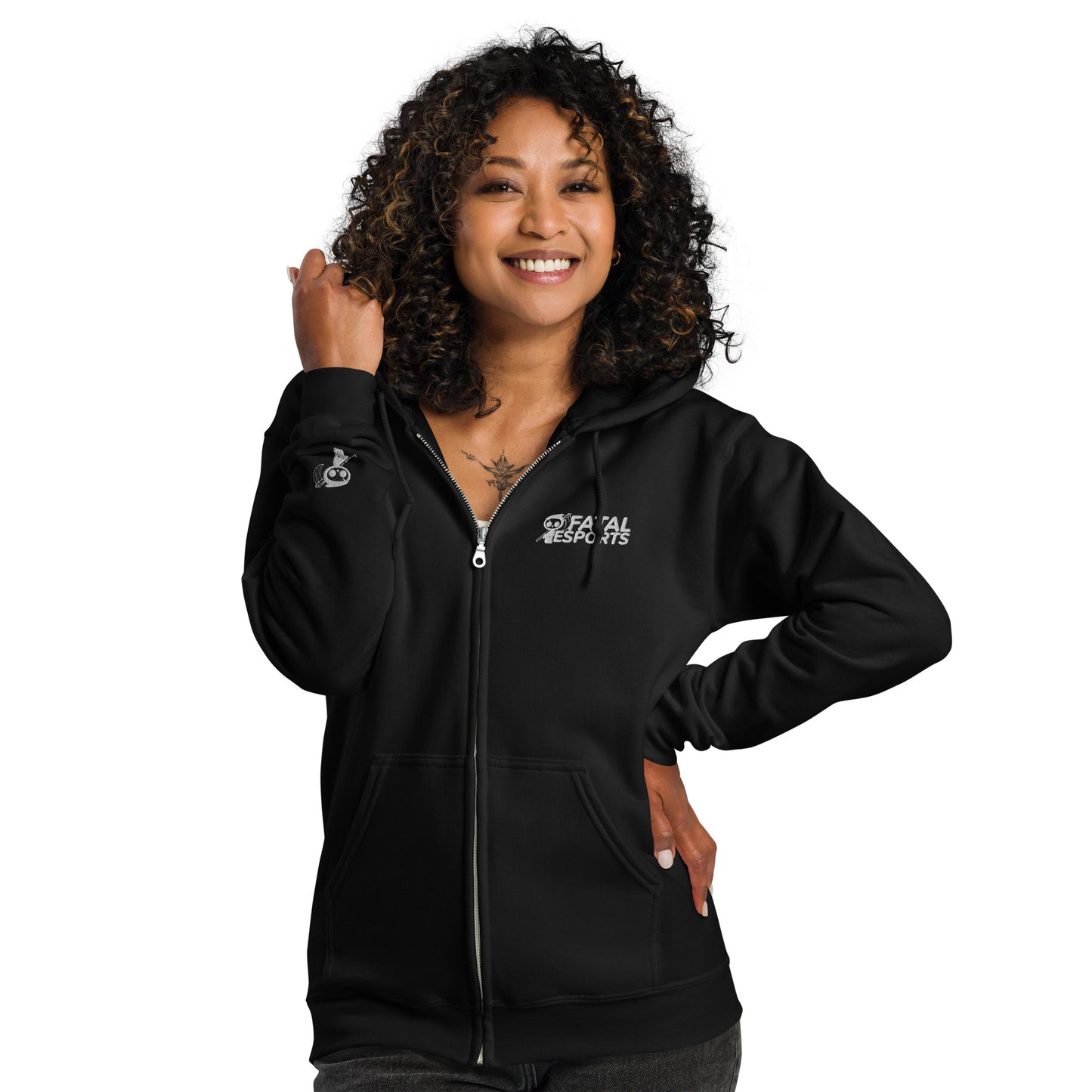 Embroidered Unisex Zip Hoodie